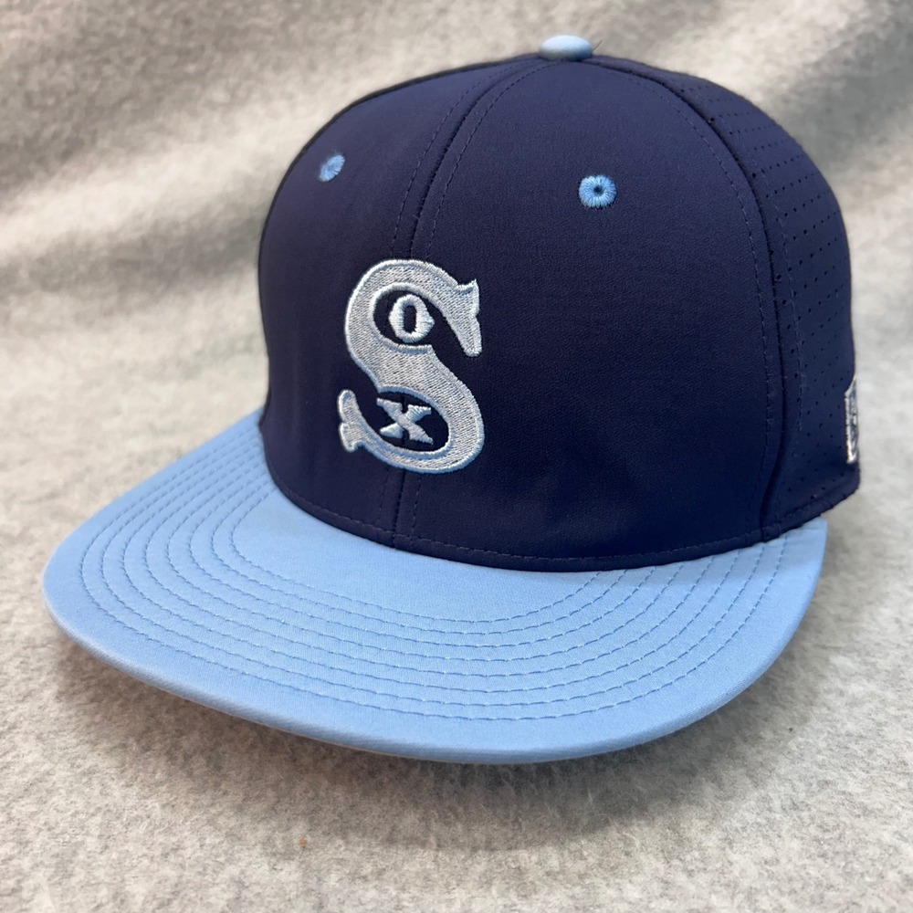 Embroidered S Logo Mens Navy Blue The Game Baseball Hat Perforated Size S 2249